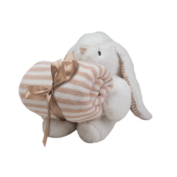 Peluche con Manta Conejo Blanco