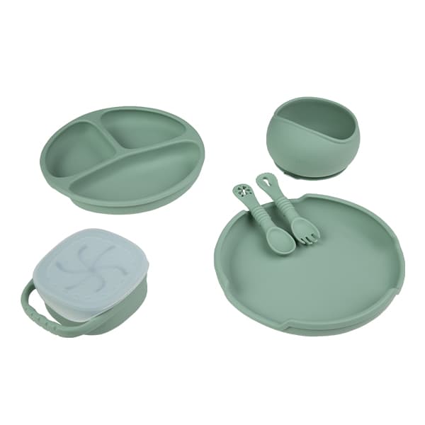 Set de Alimentación de Silicona Foodie Verde Seco