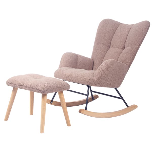 Sillón Mecedor Alba con Apoyapies Visón