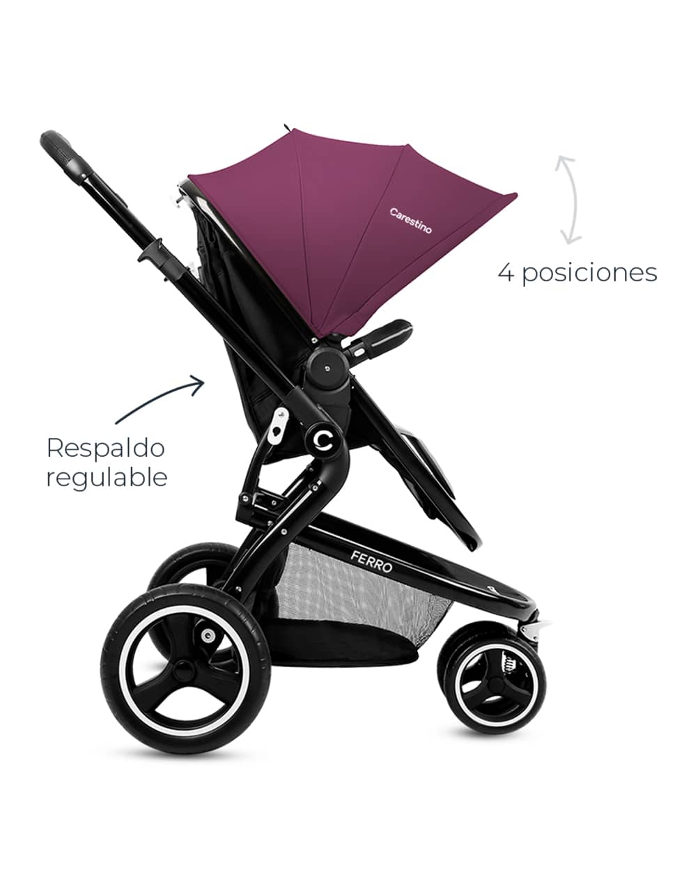 Capota móvil y <br>respaldo reclinable producto