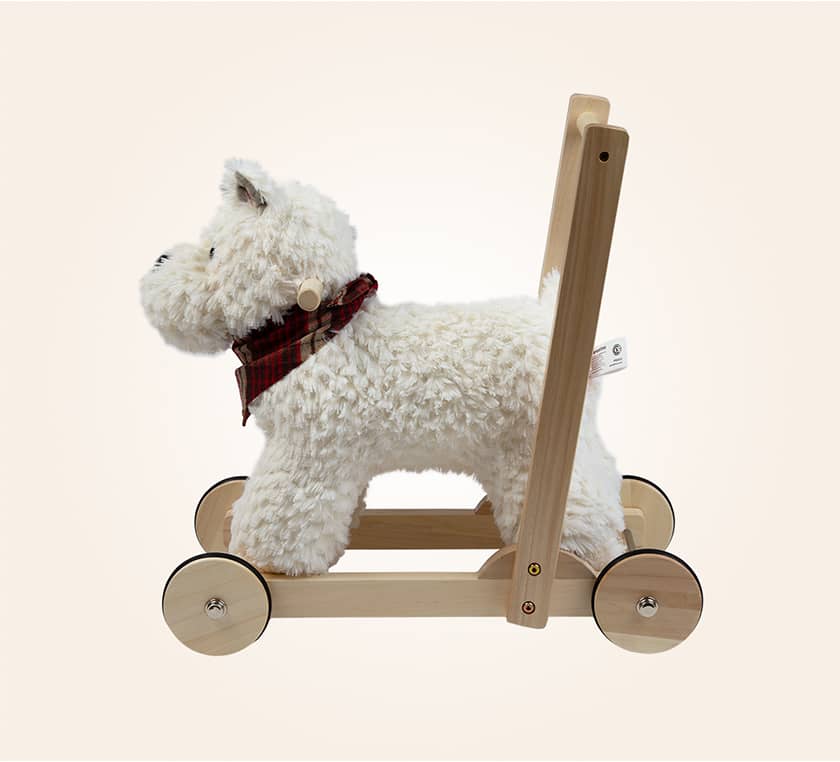 Peluche Caminador y Pata Pata Perro Blanco