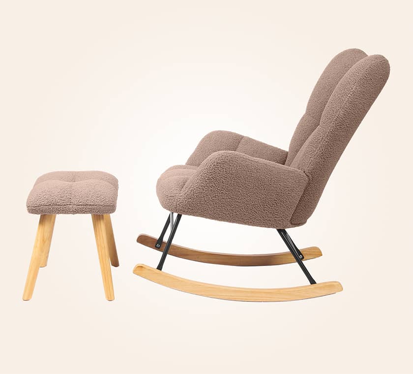 Sillón Mecedor Alba con Apoyapies Visón