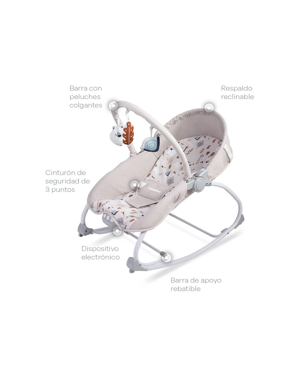 Mecedora para bebé con vibración y estímulos producto