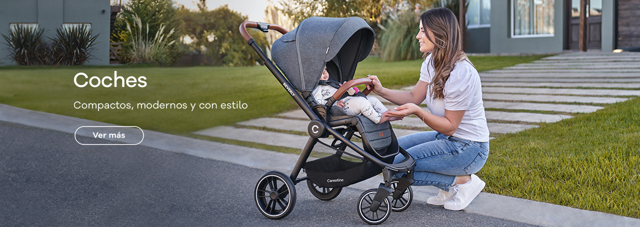 Coches ¡Livianos, seguros y compactos! Los cochecitos Carestino están disponibles en una amplia variedad de colores y diseños para que tu bebé explore el mundo desde la mayor comodidad.