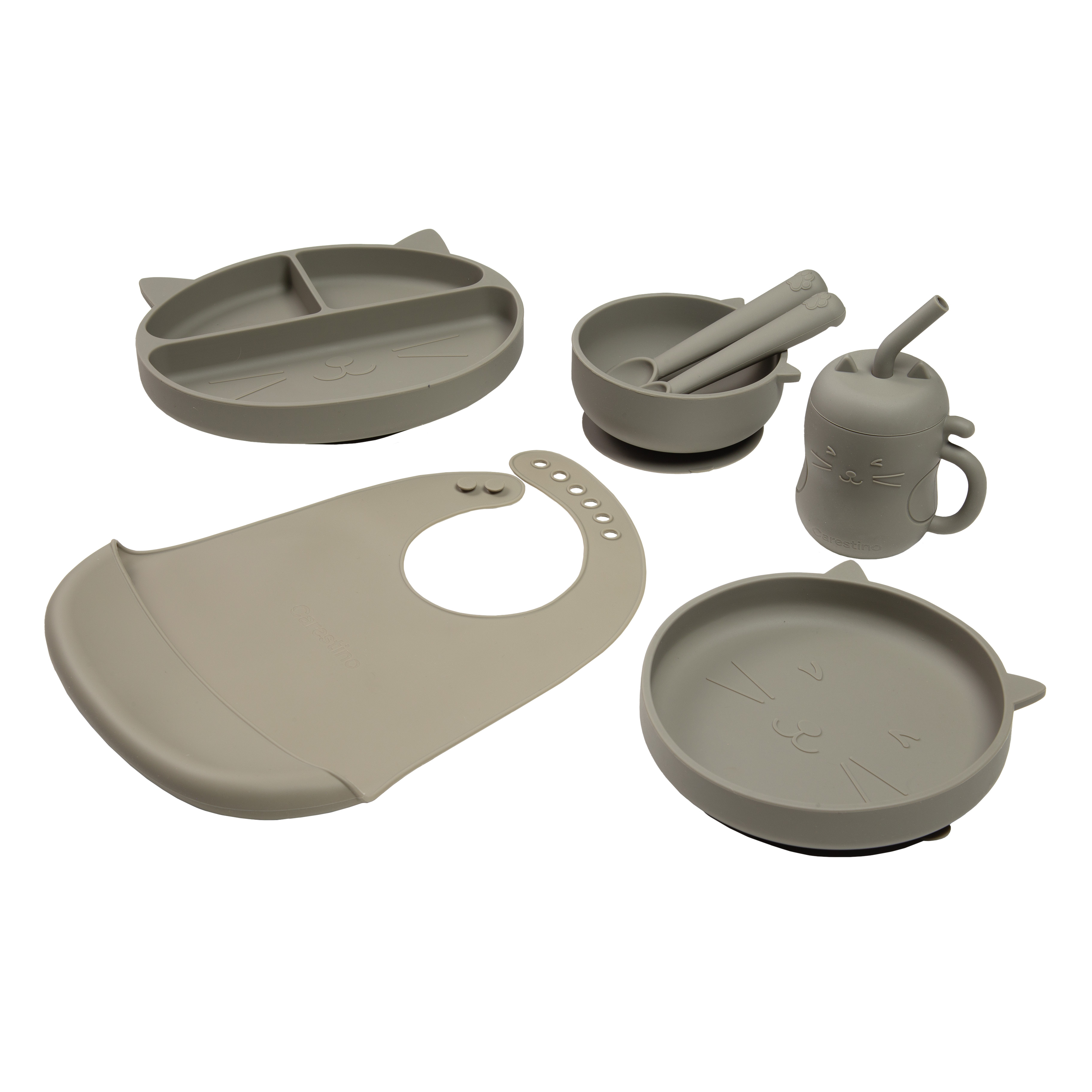 Set de Alimentación de Silicona Gatito Cemento