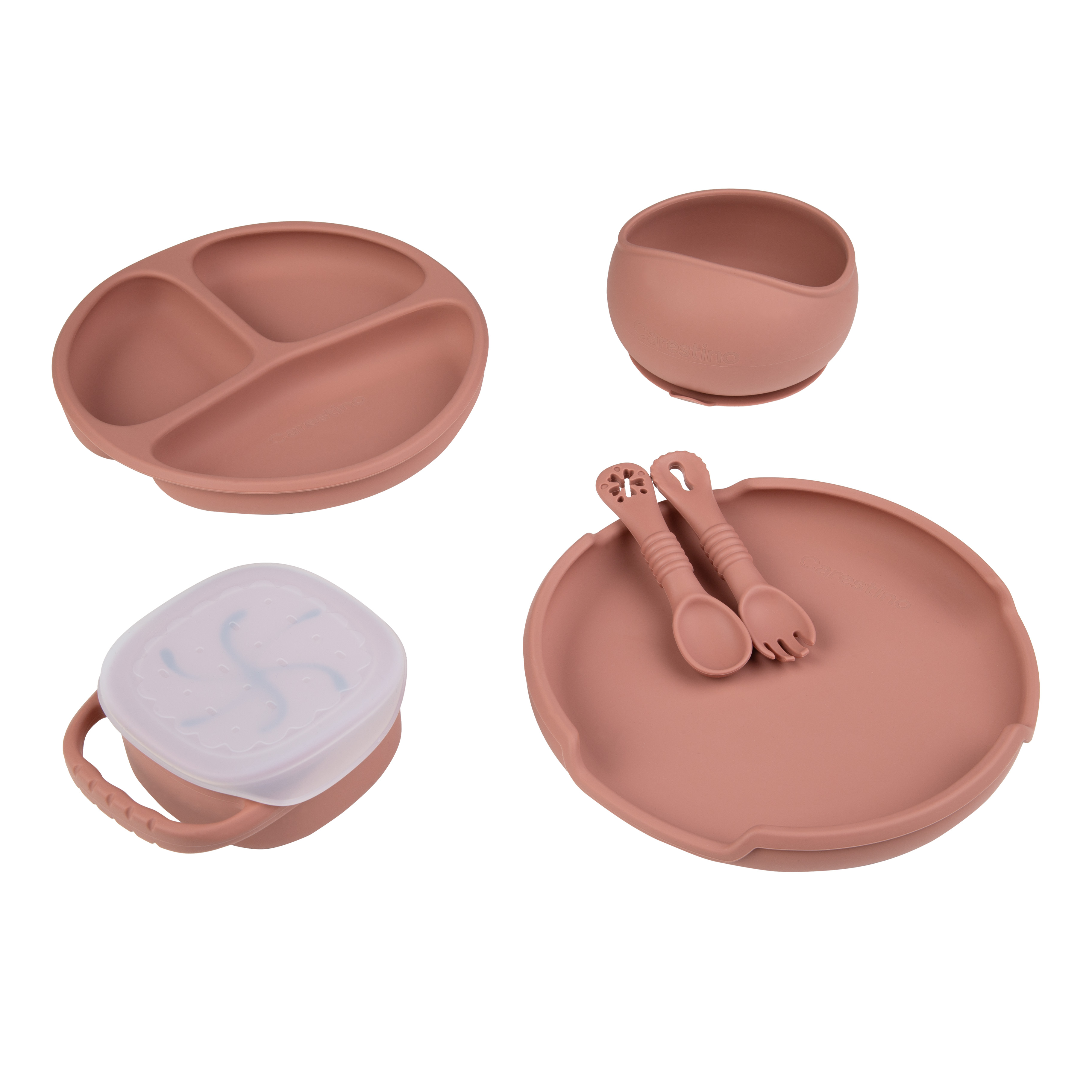Set de Alimentaci&oacute;n de Silicona Foodie Rosa Viejo