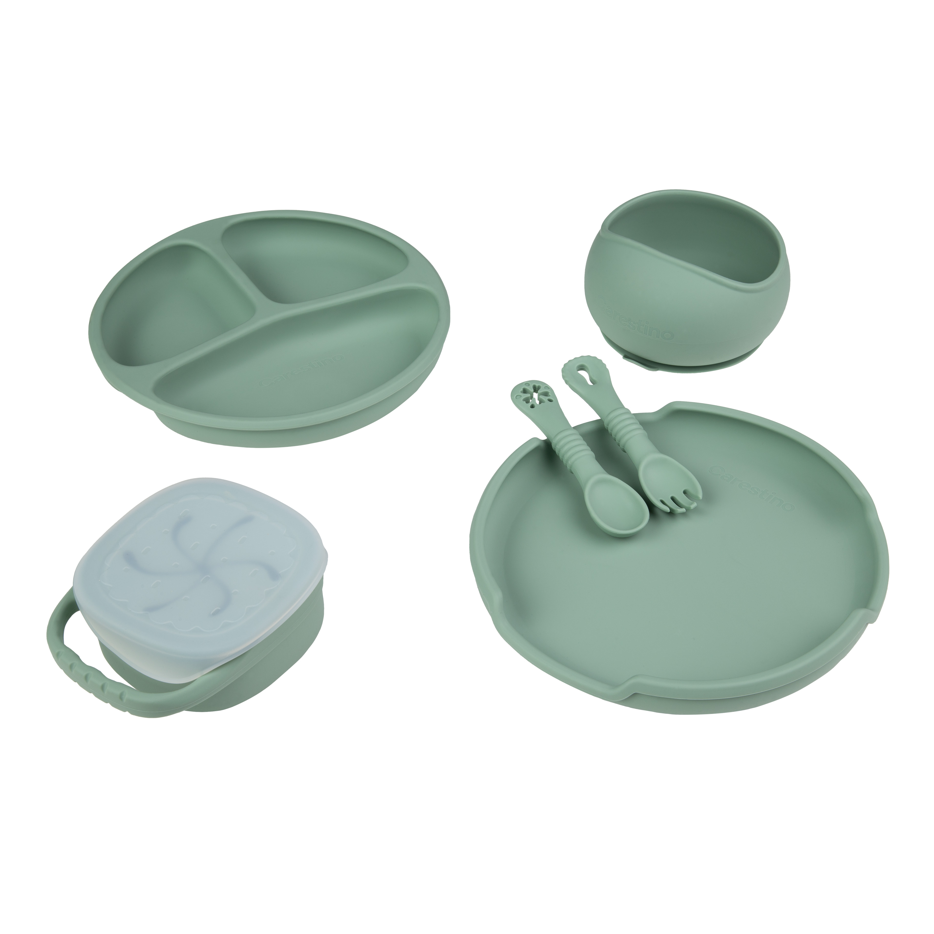 Set de Alimentación de Silicona Foodie Verde Seco