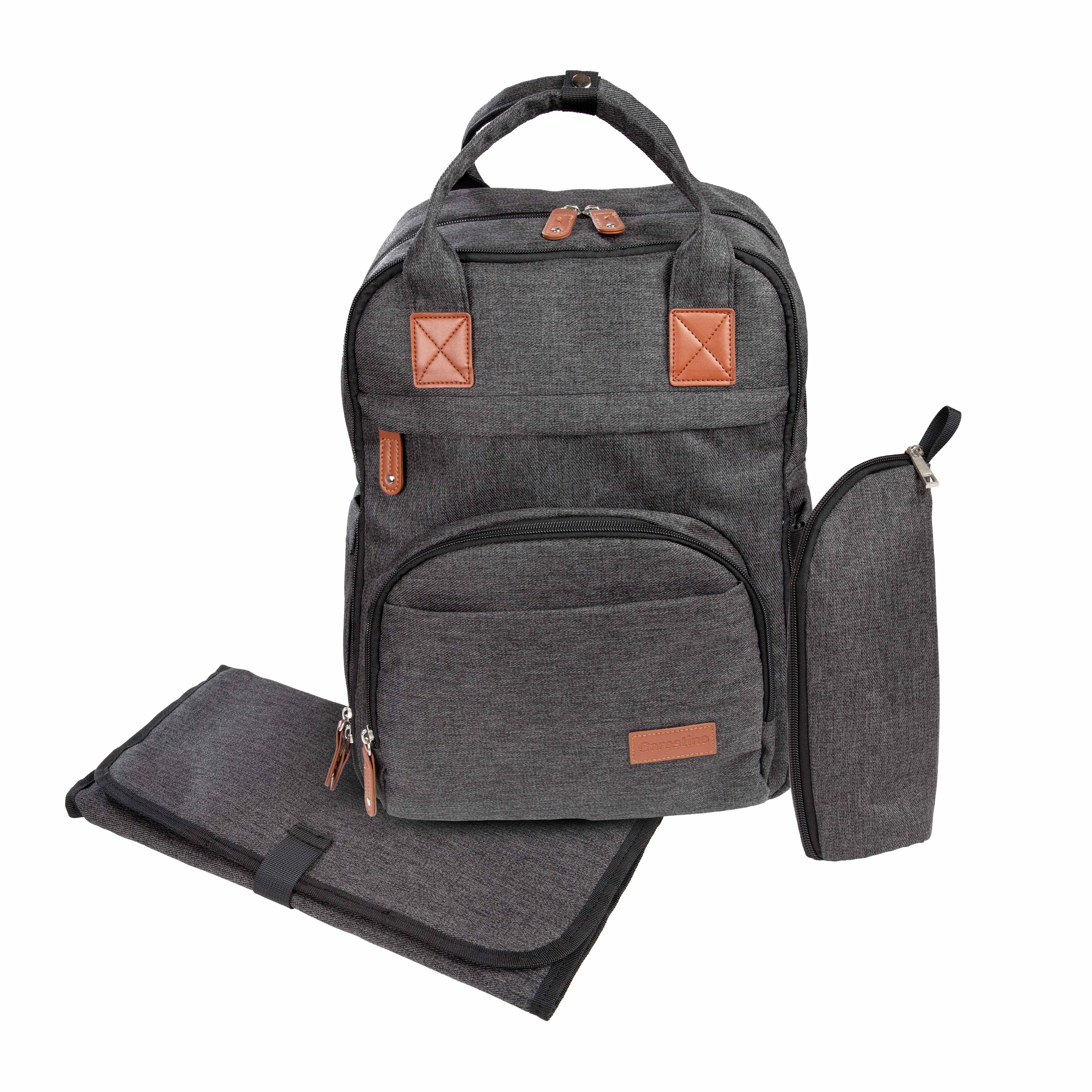 Mochila maternal boston negro melange Carestino Argentina